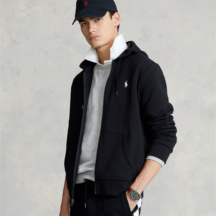 Polo Ralph Lauren - Double Knit Full Zip Hoodie in Black - Nigel Clare