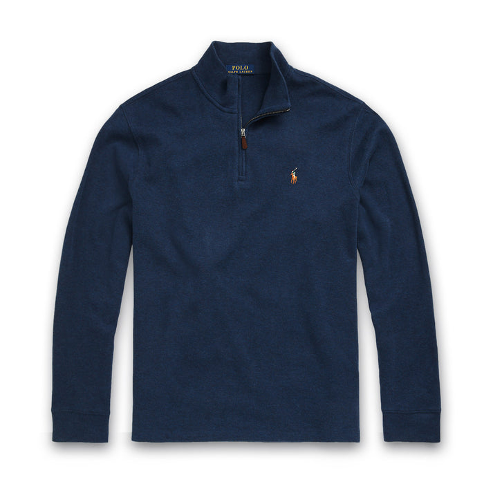 Polo Ralph Lauren - Estate-Rib Quarter-Zip Jumper in Blue Hthr - Nigel Clare