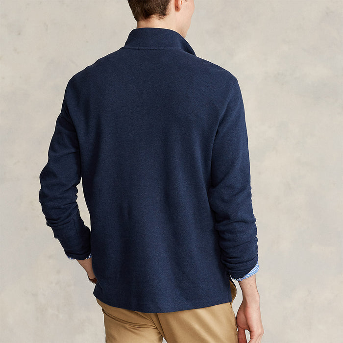 Polo Ralph Lauren - Estate-Rib Quarter-Zip Jumper in Blue Hthr - Nigel Clare
