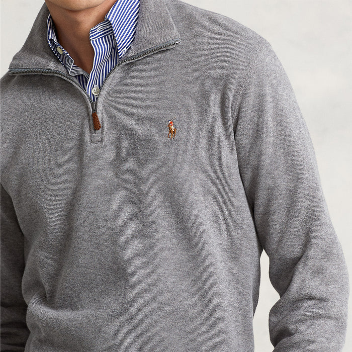 Polo Ralph Lauren - Estate-Rib Quarter-Zip Jumper in Grey - Nigel Clare