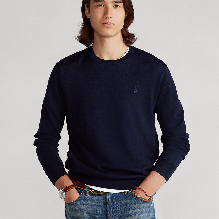 Polo Ralph Lauren - Slim Fit Crew Neck Jumper in Navy - Nigel Clare