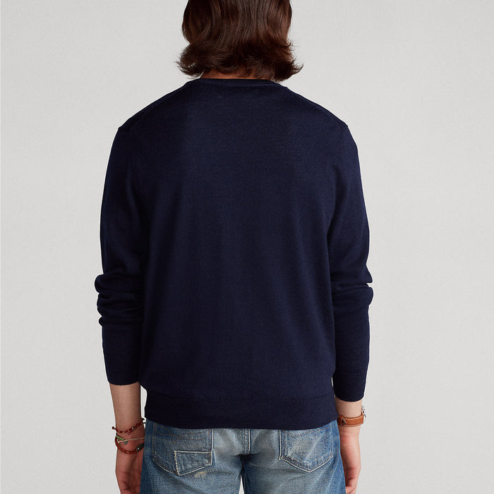 Polo Ralph Lauren - Slim Fit Crew Neck Jumper in Navy - Nigel Clare