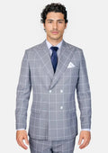 Waverly Powder Grey Windowpane Suit - SARTORO