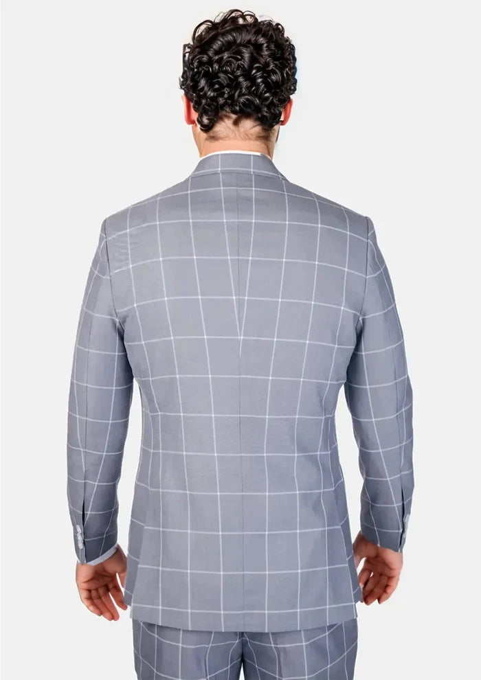Waverly Powder Grey Windowpane Suit - SARTORO