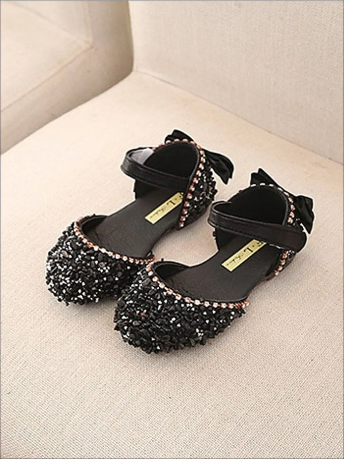 Mia Belle Girls Princess Sequined Bow Flats | Shoes By Liv and Mia