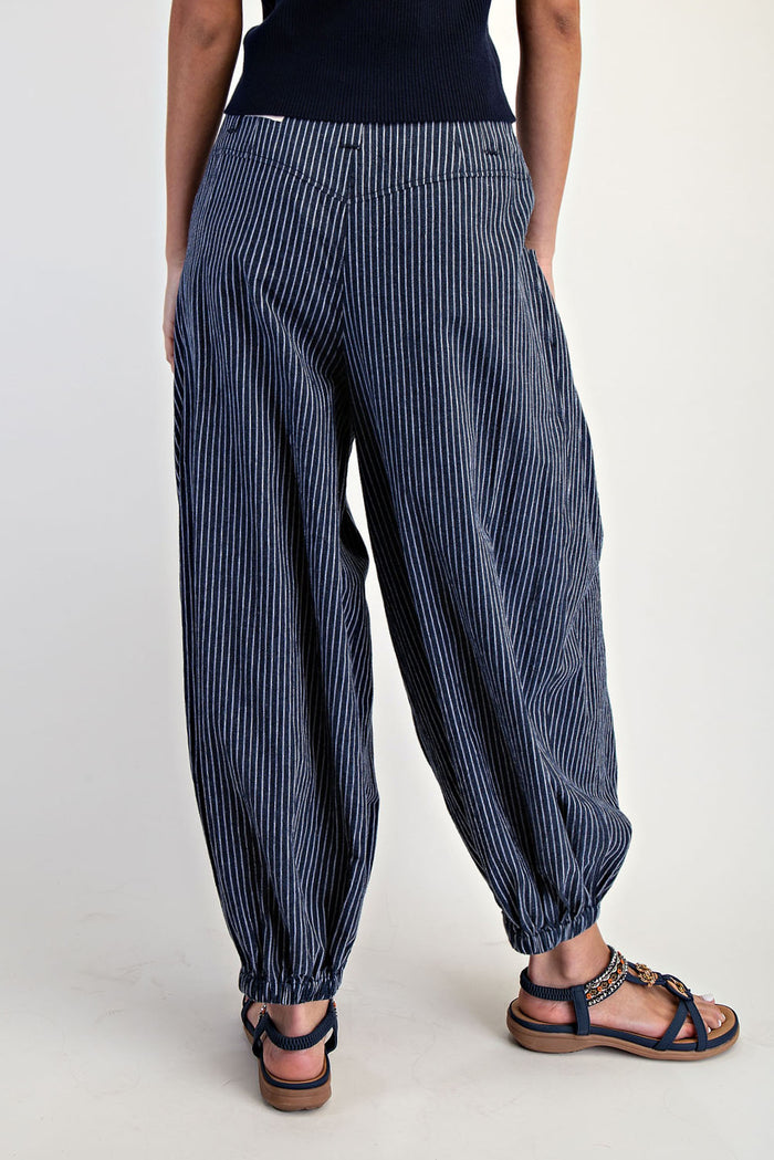 Pull On Stripe Wide Leg Pants