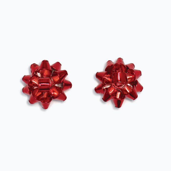 Red Holiday Bow Earrings