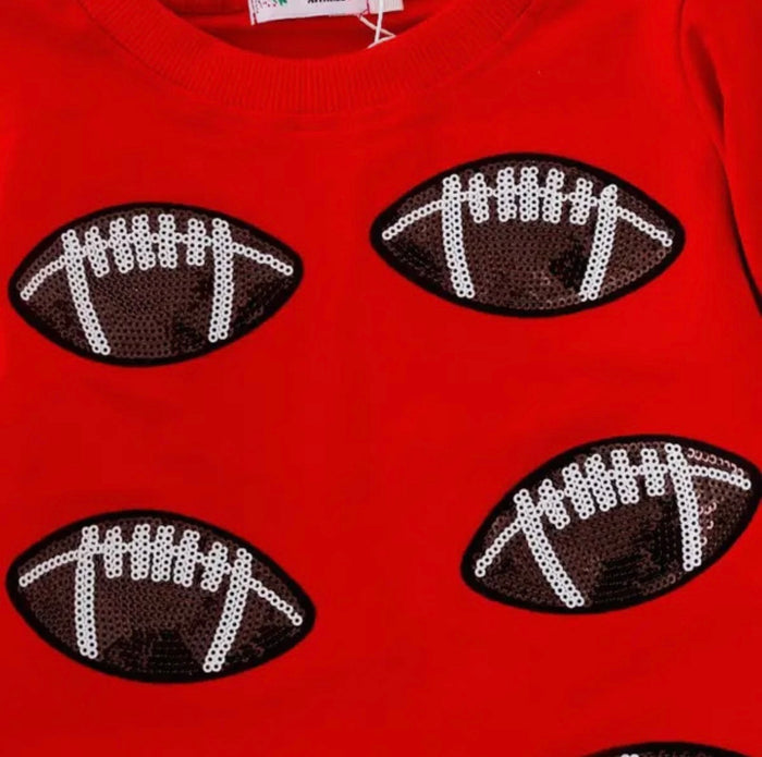 Red Sequin Football Shirt