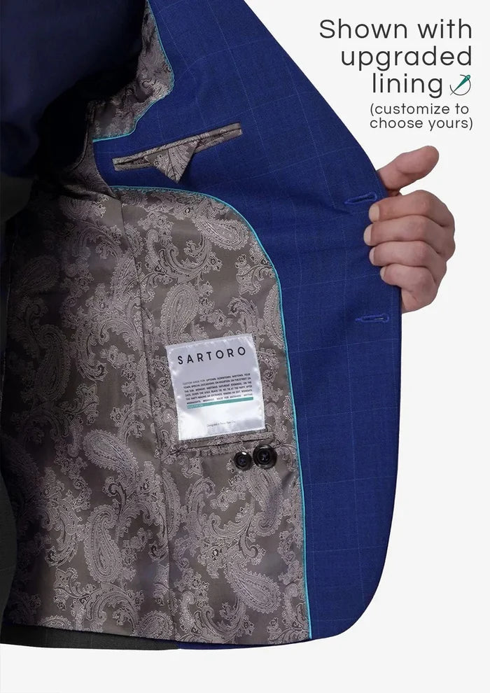 Astor Regal Blue Windowpane Jacket - SARTORO