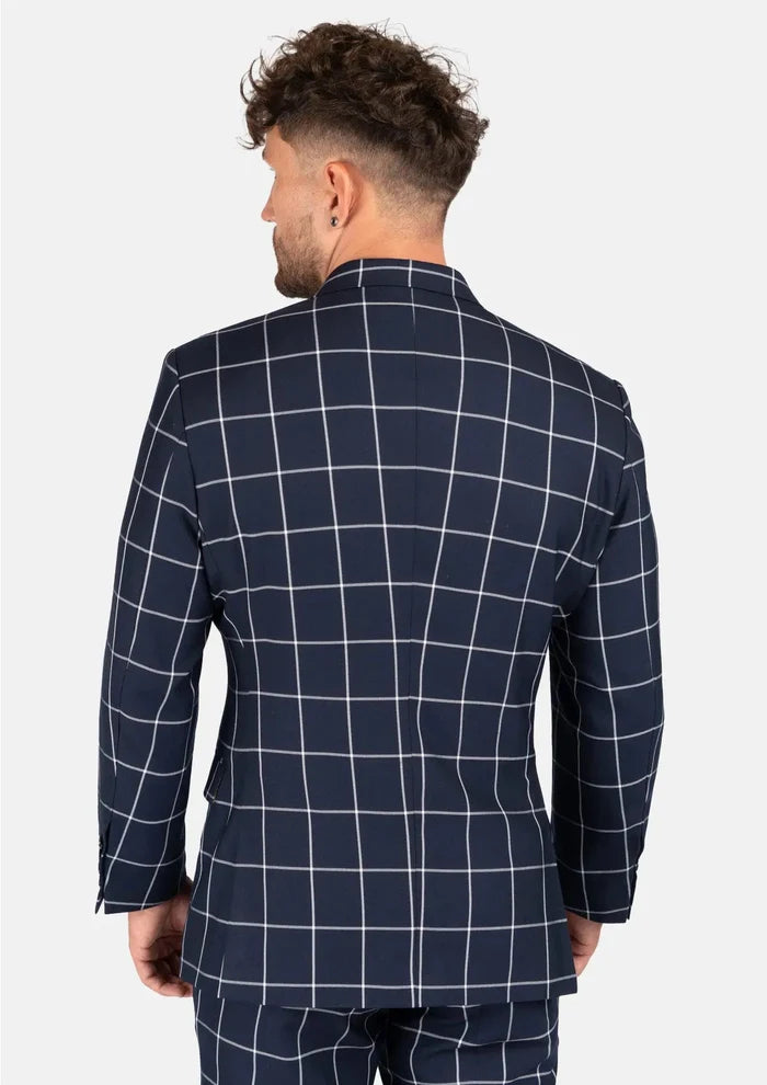 Ellis Regal Navy Windowpane Suit - SARTORO