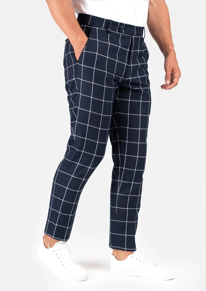 Ellis Regal Navy Windowpane Suit - SARTORO