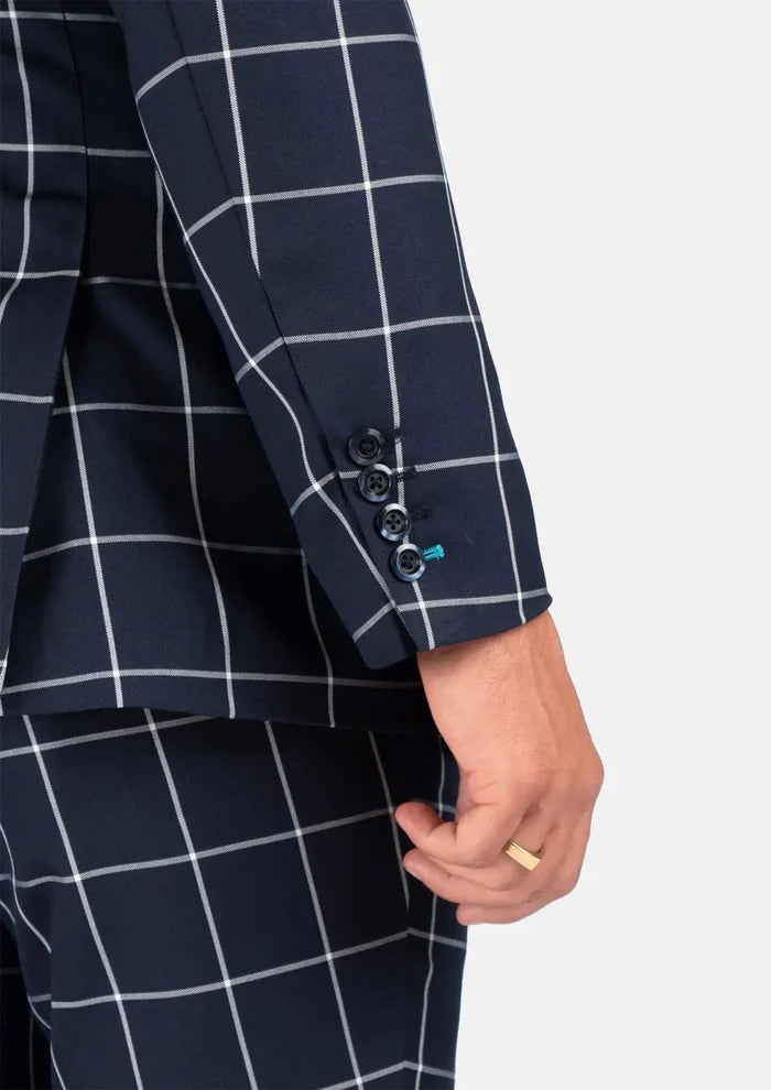 Ellis Regal Navy Windowpane Suit - SARTORO