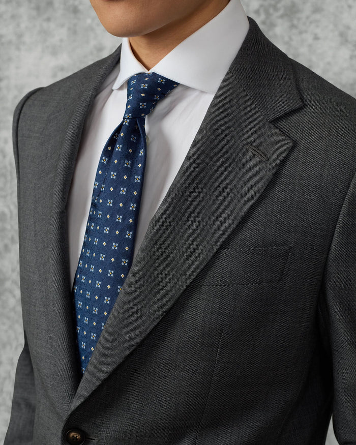 Roberts Wool Suit Jacket Charcoal Marl