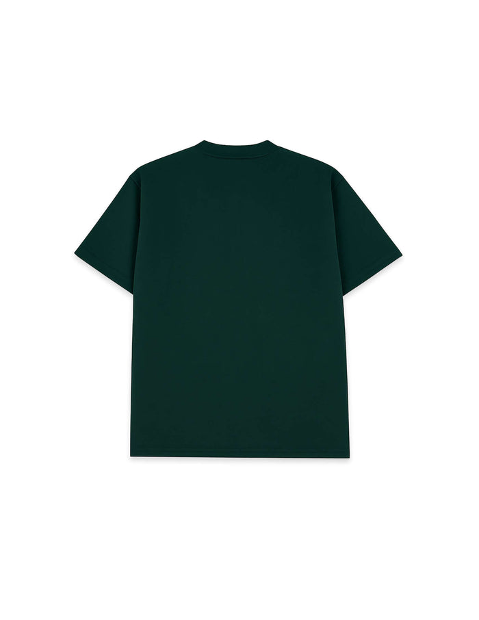 Rolex graphic T-shirt back view in deep green