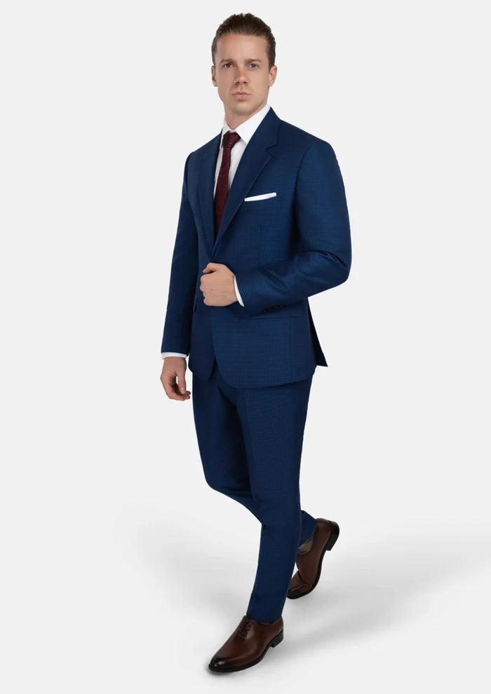 Astor Royal Blue Microcheck Suit - SARTORO