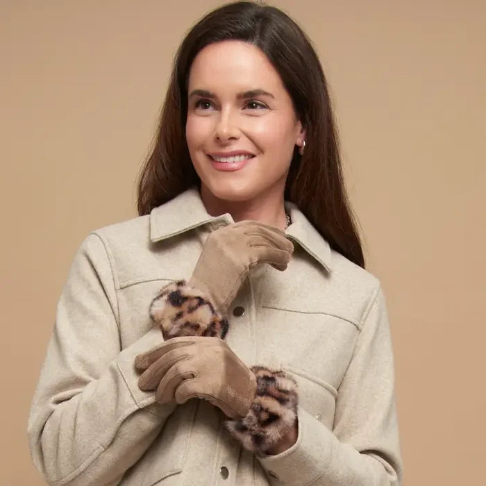 Ryan Animal Print Faux Fur Gloves