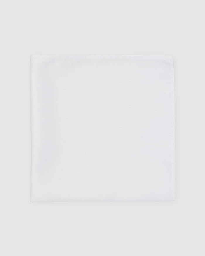 White Satin Pocket Square - Men's Pocket Squares at Menzclub