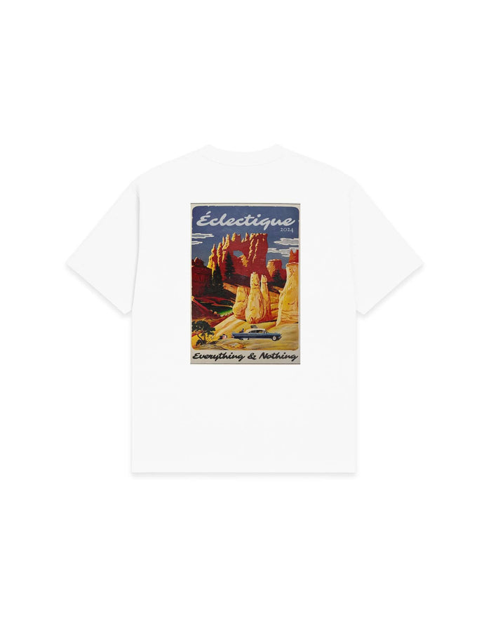 Sedona graphic T-shirt back view with Éclectique chest logo