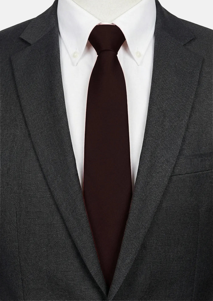 Silk Satin Merlot Tie - SARTORO