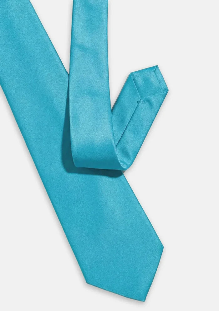 Silk Satin Turquoise Tie - SARTORO