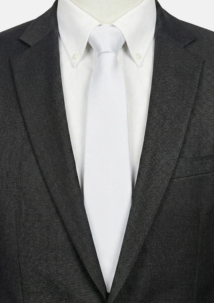 Silk Satin White Tie - SARTORO