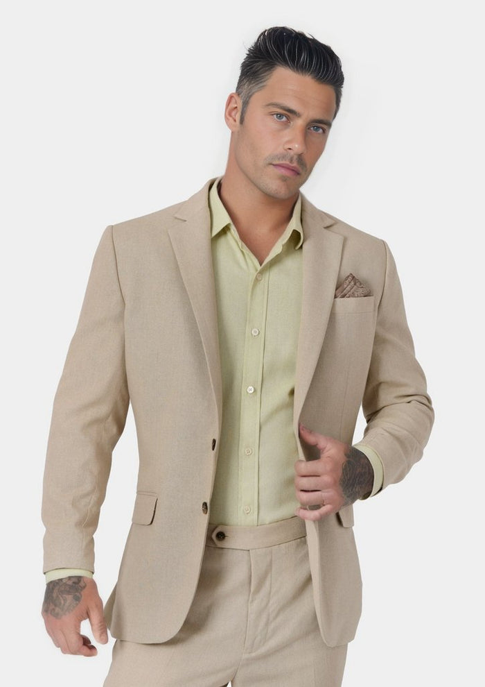 Astor Simply Taupe Linen Jacket - SARTORO