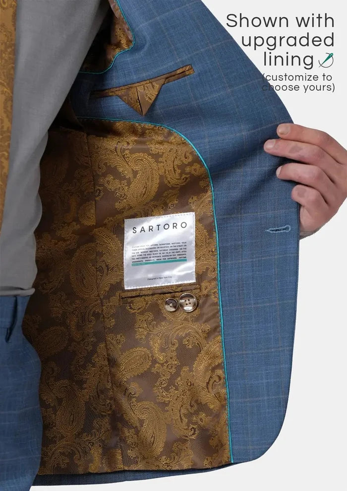 Thompson Sky Blue Windowpane Suit - SARTORO