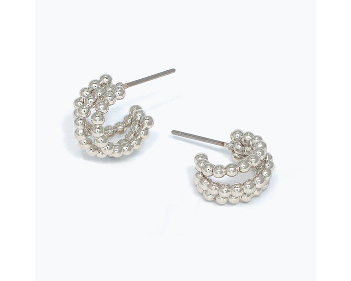Small Beaded Hoop Earrings