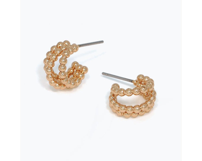 Small Beaded Hoop Earrings
