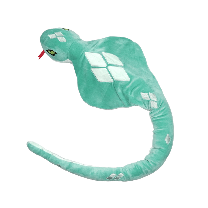 Plush teal snake with diamond pattern