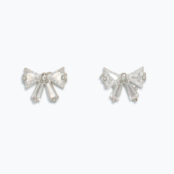 Sparkling CZ Bow Earrings