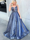 Sparkly Popular Spaghetti Strap With Beading Prom Dresses, PD00090