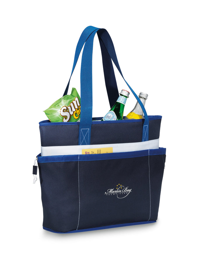 Vineyard Insulated Tote - Navy Blue | Custom Branded | Lemon Print