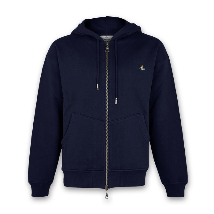 Vivienne Westwood - Rugged Full Zip Hoodie in Navy - Nigel Clare