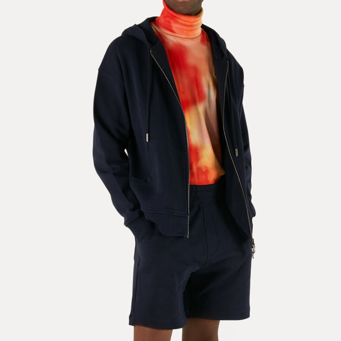 Vivienne Westwood - Rugged Full Zip Hoodie in Navy - Nigel Clare