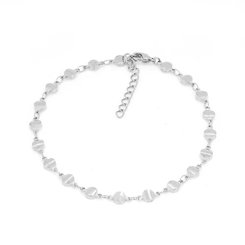 White Gold Circle Anklet