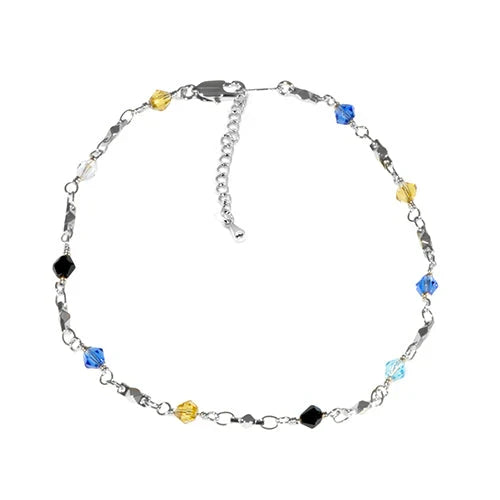 White Gold Multicolor Anklet