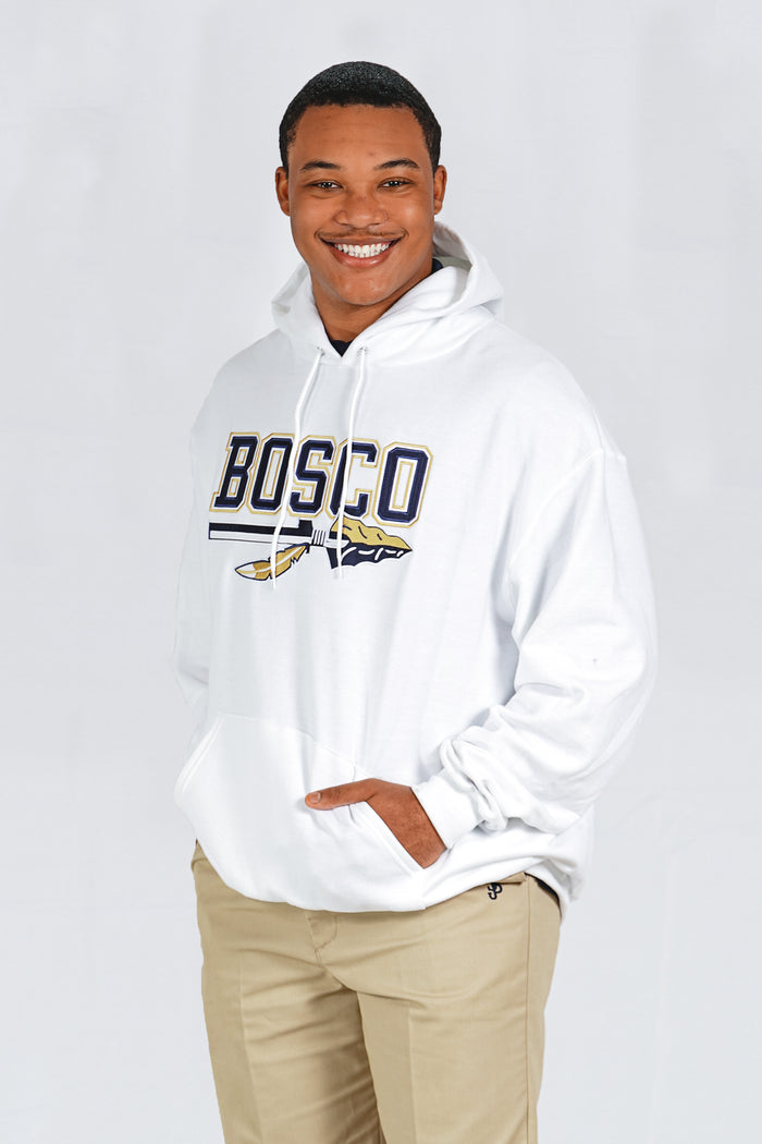 White Tackle Twill Hooded Sweatshirt Hot Hoodie