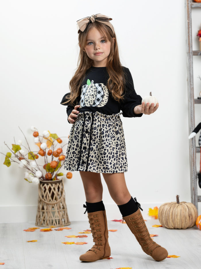 Wild Pump-Queen Leopard Skirt Set Mia Belle Girls