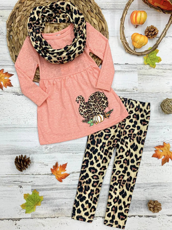Girls Fall Outfits | Tunic, Leggings & Scarf Set - Mia Belle Girls