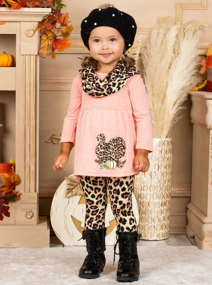 Girls Fall Outfits | Tunic, Leggings & Scarf Set - Mia Belle Girls