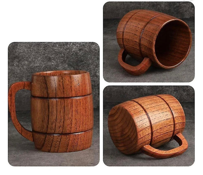 Wooden Carved Whiskey Mugs