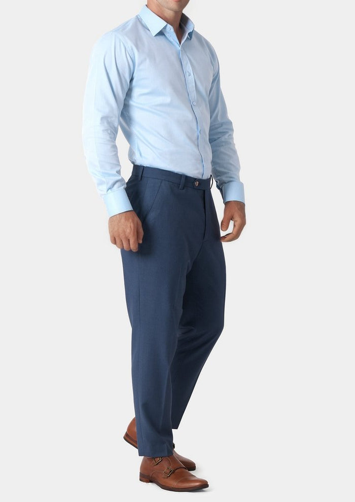 Yale Blue Crosshatch Pants - SARTORO