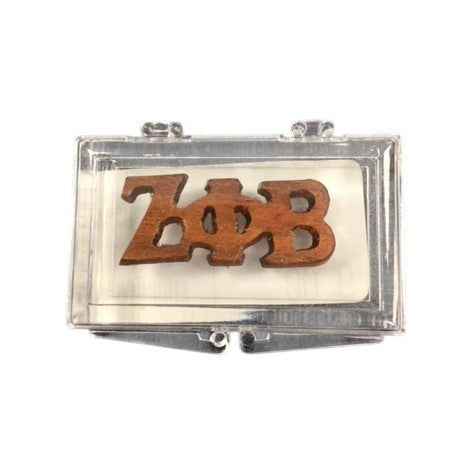 Zeta Small Wood Greek Pin