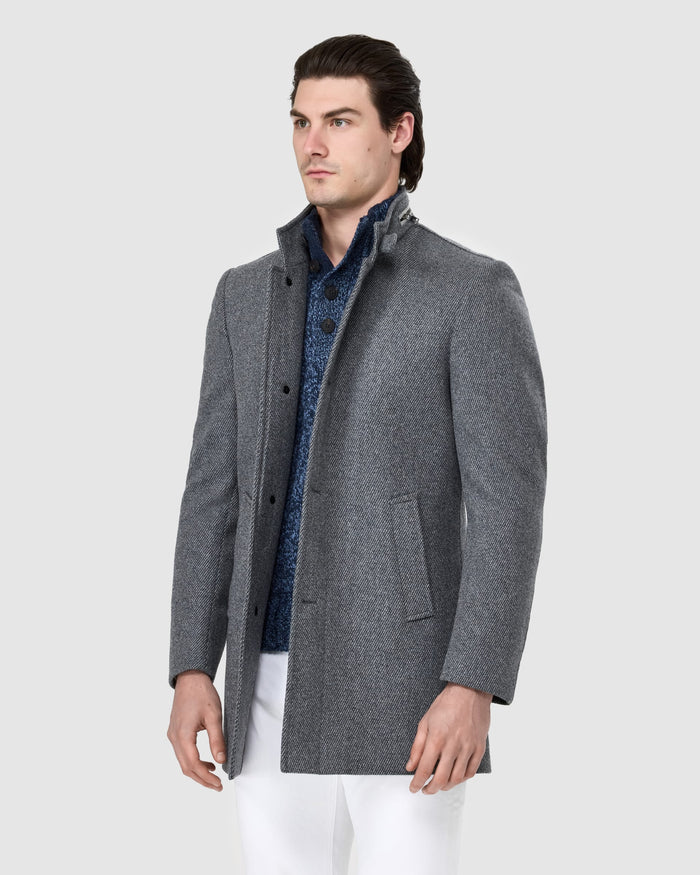 Zip Detail Overcoat - Men's Coats at Menzclub
