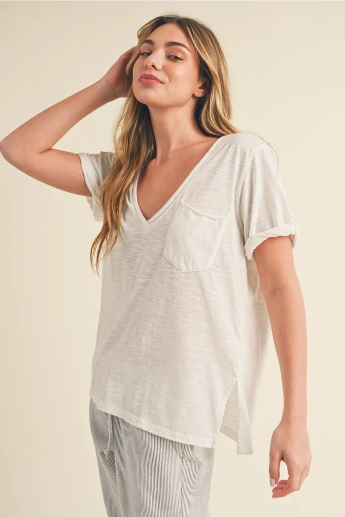 Zoie V-Neck Short Sleeve Top