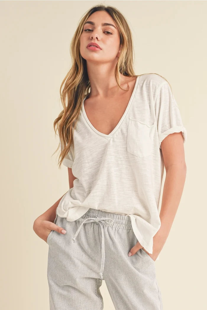 Zoie V-Neck Short Sleeve Top